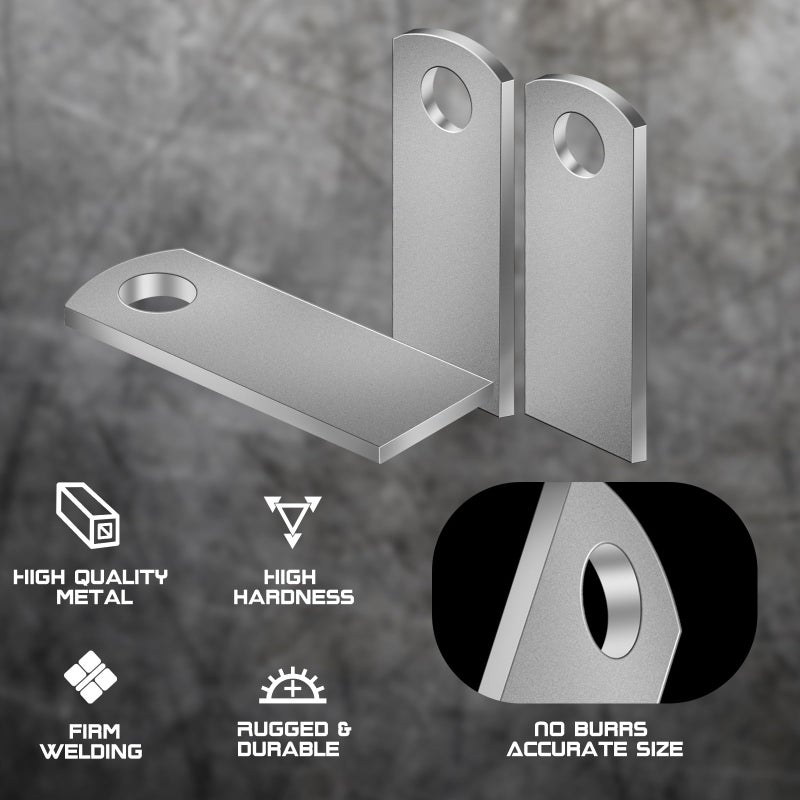 OywhC Weld on Tabs, Steel Basic Weld Tab, Universal Weld on Light Tabs Flat Bottom Mount with a 3/8"" Hole.2-3/5"" Height, 1"" Wide, 1/8"" Thick Pack Of 10 Tabs Steel Mounting Bracket OywhC-5 - Image 5